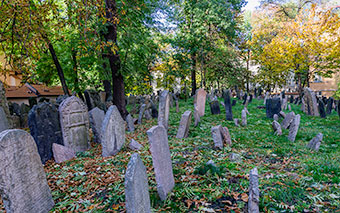 Old Jewish Cemetery in Prague, Czech Republic