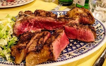 Local food: Florentine steak, Italy